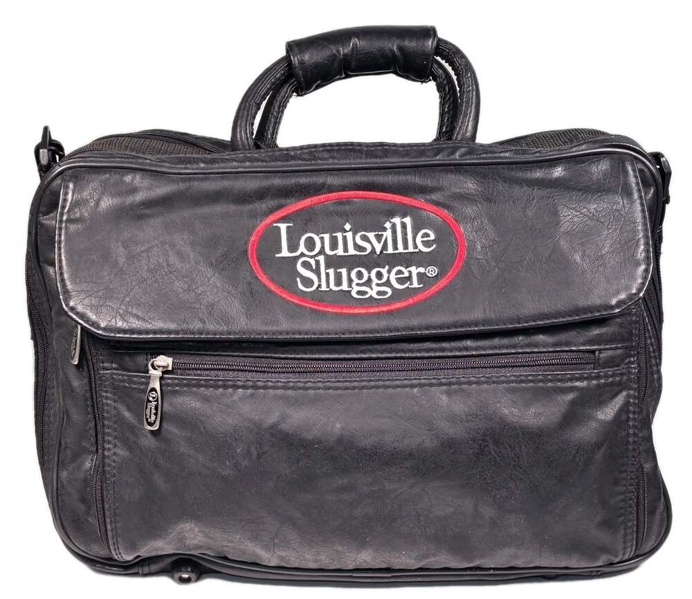 Louisville Slugger Black Leather Laptop Messenger Bag Coaches Bag